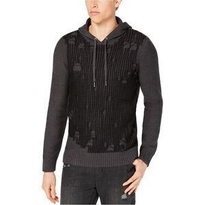 I.N.C Mens Flatline Hooded Sweater, Grey, NWT